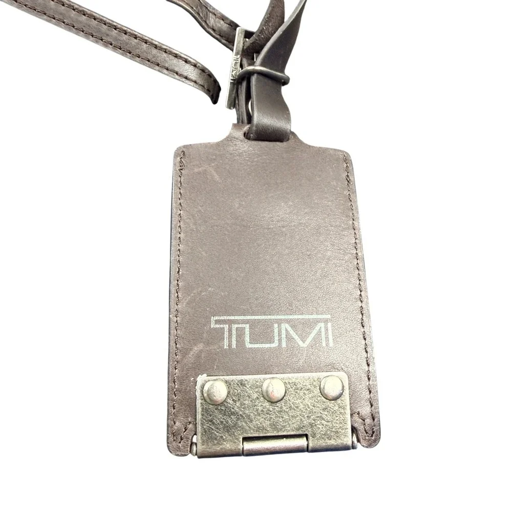 Tumi Ballistic Nylon Leather Trim Messenger Bag Briefcase Navy Blue
